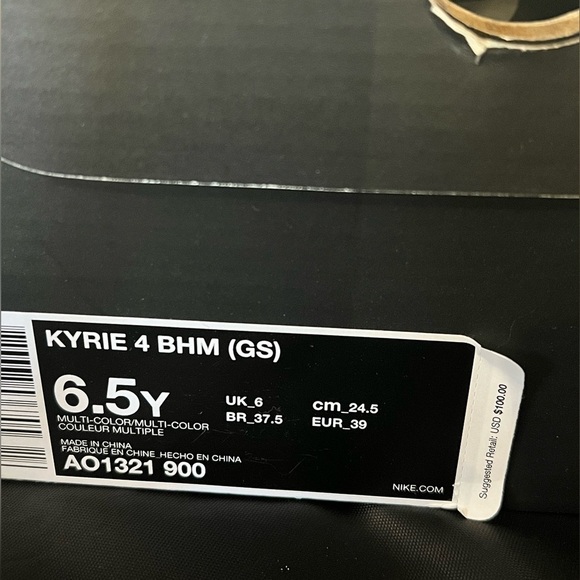 Nike Kyrie 4 Black History Month Sneakers Youth 6.5 - Picture 10 of 10